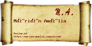 Márián Amélia névjegykártya